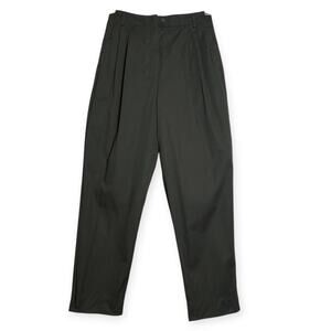 Zanella Pleated Tapered Trouser SIZE 8 RUNS SMALL Black Cotton Italy Pant 26